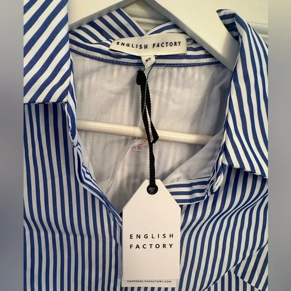 English Factory Striped Belted Midi Dress Size XS - Picture 9 of 9